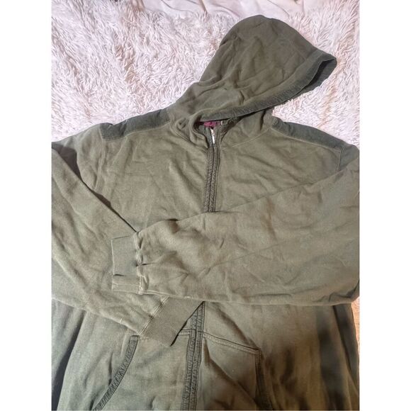 Weekendz off long sleeve full zip with hoodie moss sweater L - Picture 5 of 8